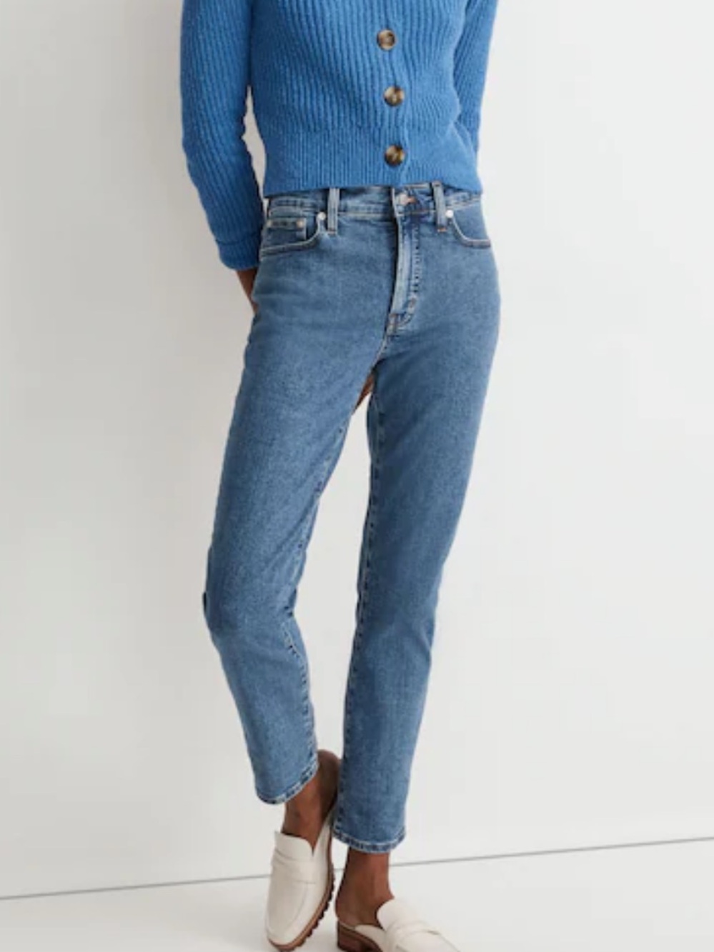 Madewell Petite Mid-Rise Perfect Vintage Jeans Women’s 26P Blue Straight NG773